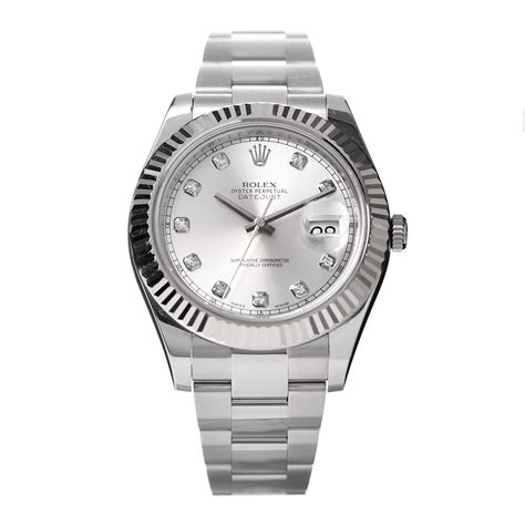 Rolex Oyster Perpetual Datejust Rhodium Dial 18k White Gold 